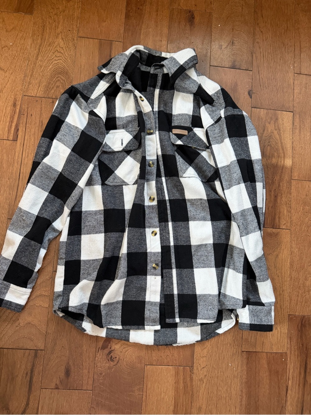 Mens Black & White Buffalo Plaid Button-Down Shirt Jacket HickoryShirtCo.